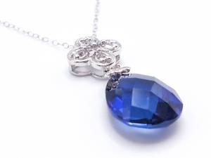 lot 28 image: Sapphire and Diamond Estate Necklace in White Gold
