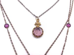 lot 45 image: Vintage Goldette Signed Intaglio Cameo Necklace