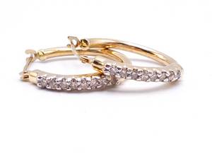 lot 42E image: Ladies Diamond Estate Earrings in 14k Yellow Gold - $1675