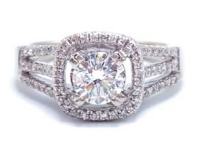 lot 3 image: Stunning 1.34 Carat Designer Diamond Estate Ring in 14k White Gold - $8250 VIDEO