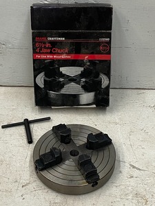 lot 42 image: Lot Of (1) Cushman C13L Drill Chuck & (1) Craftsman 6.5 4-Jaw Chuck