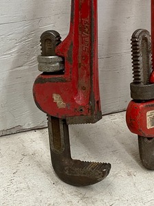 lot 45 image: Lot Of (1) 14 & (2) 18 Pipe Wrenches