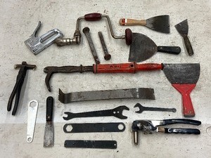 lot 55 image: Bucket Of Misc Vintage Hand Tools & Etc -- See All Pictures