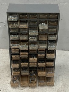 lot 80 image: Lot Of (2) 14 Bench-Top Parts Organizers Bins -- Hardware Contents Included -- See All Pictures