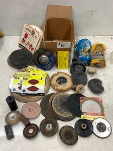 lot 85 image: Box Of Assorted Sanding Supplies -- See All Pictures