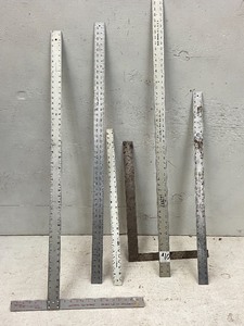 lot 100 image: Lot Of Assorted Measuring Sticks & T-Squares