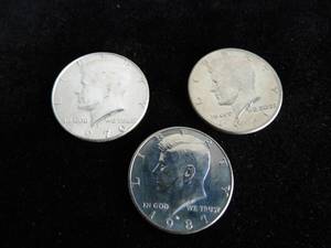 US Lot of 3 Kennedy Half Dollars