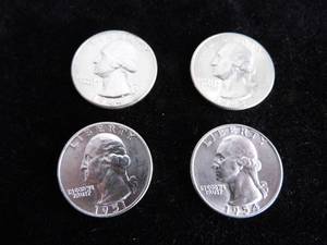 US Lot of 4 Washington Quarters