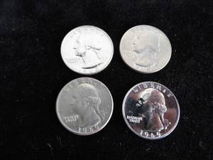 US Lot of 4 Washington Quarters
