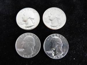 US Lot of 4 Washington Quarters