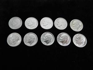 US Lot of 10 Roosevelt Dimes