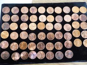US Lot of 58 Pennies