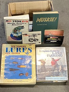 Box Of Assorted Fishing Books, Vin...