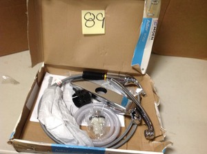 Adler Single-Handle Low Arc Standard Kitchen Faucet with Side Sprayer in Chrome