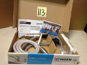Adler Single-Handle Low Arc Standard Kitchen Faucet with Side Sprayer in Spot Resist Stainless
