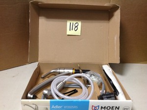 Adler Single-Handle Low Arc Standard Kitchen Faucet with Side Sprayer in Spot Resist Stainless