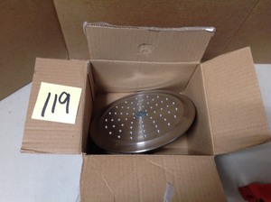 1-Spray 9.4 in. Single Wall Mount Fixed Rain Shower Head in Stainless