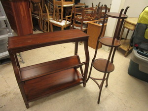 lot 110 image: PIER 1 IMPORTS SOLID WOOD BOOKSHELF, PLANT HOLDER
