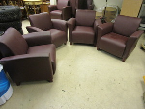 lot 115 image: ARMCHAIRS, FAUX LEATHER