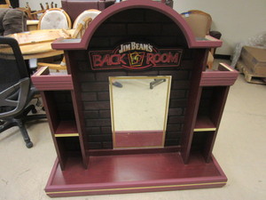 lot 121 image: JIM BEAM BACK ROOM COUNTER TOP DISPLAY CASE AND MIRROR