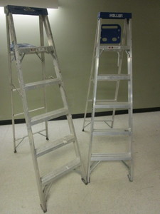 lot 141 image: ALUMINUM 10 STEP LADDERS, WERNER AND KELLER BRAND