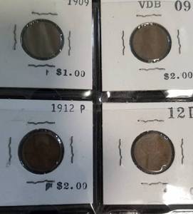 PAGE OF EARLY WHEAT CENTS INCLUDING 09-VDB