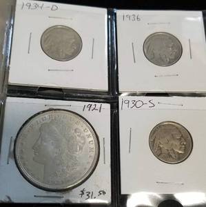 MIXED PAGE MOSTLY BUFFALO & LIB NICKELS 2 SILVER DOLLARS