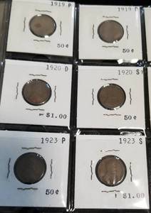 PAGE OF WHEAT CENTS MOSTLY 1920S