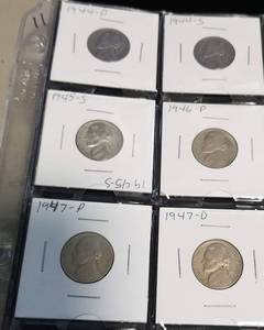 PAGE OF JEFFERSON NICKELS 1944-1951