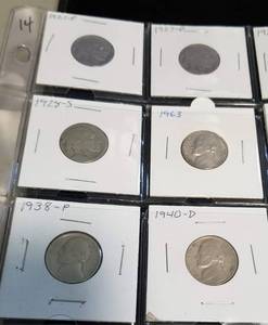 MIXED PAGE MOSTLY NICKELS 2 SILVER DOLLARS