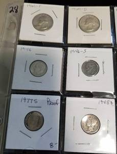 MIXED PAGE MOSTLY SILVER DIMES & QUARTERS