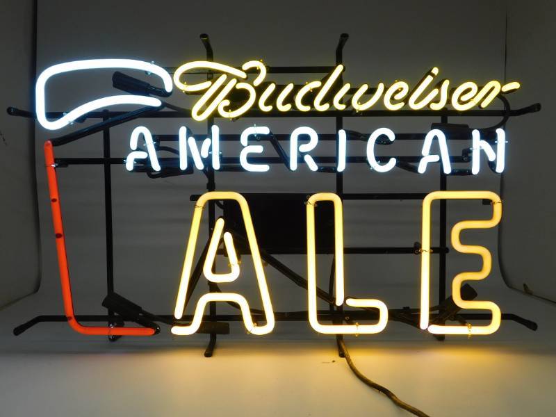 budweiser american ale neon sign