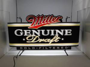 lot 8 image: Miller Genuine Draft Beer Sign