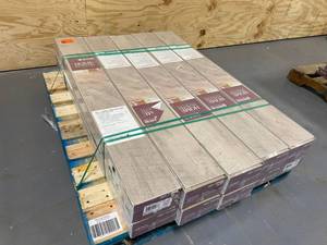 lot 38 image: HOME DECORATORS Flooring LOT OF 10 cases Alder Springs Oak 12 mm Thick x 6-13 in. Wide x 50-58 in. Length Laminate Flooring (17.72 sq. ft.  case)