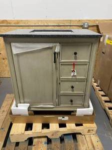 lot 43 image: Beautifl Green Bathroom Vanity 31 wide