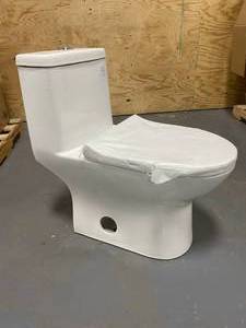 lot 45 image: SWISS MADISON Ivy 1-Piece 0.81.28 GPF Dual Flush Elongated Toilet in White