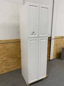 lot 51 image: White Pantry Cabinet 24 wide x 84.5 Tall
