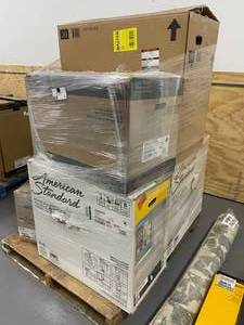 lot 52 image: Pallet of Salvaged (Broken) Kitchen and Bath Items