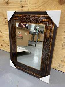 lot 56 image: DECO MIRROR Genoa 27 x 33 Mirror in Bronze Cherry