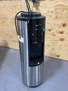 lot 69 image: Glacier Baay 3 Gallon, or 5 Gallon Hot, Room, and cold water dispenser in black and stainless steel