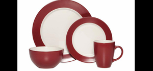 lot 75 image: 2 Sets PFALTZGRAFF 16-Piece Harmony Red Dinnerware set - Lot of 2
