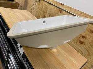 lot 77 image: 20-78 x 14-34 Rectrangle Undermount Vitreousu Glzed Ceramic Lavatory Vanity Bathroom Sink Pure white