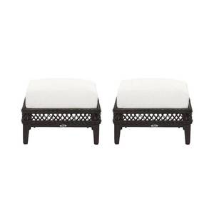 lot 36 image: HAMPTON Bay Woodbury Dark Brown Aluminum Outdoor Patio Ottoman