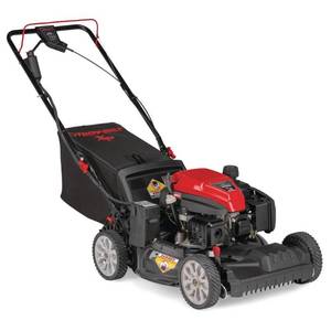lot 65 image: New - TROY BILT XP 21 159CC Gas Walk Behind Self propelled Lawn Mower w Electric Start Option