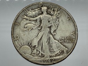 Two 1942 Walking Liberty Half Dollar Coins
