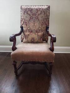lot 27 image: Stately Carved Arm Chair