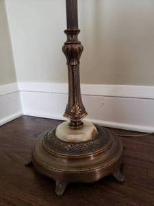 lot 28 image: Antique Swing Arm Floor Lamp