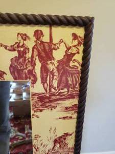lot 18 image: Country French Toile Mirror
