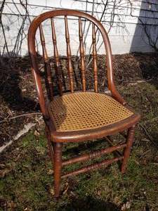 lot 59 image: Antique Wooden Cane Seat Chair
