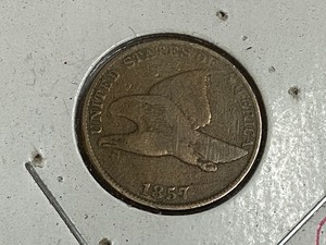 lot 16 image: 1857 Flying Eagle cent...